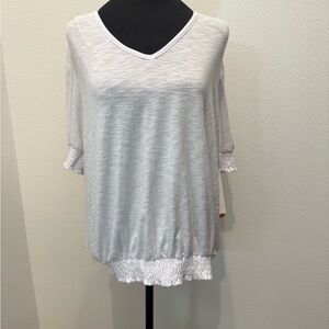 Women's Smocked Shirt Sleeve Tee